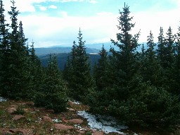View from Mt Phillips Camp (with hail on ground)